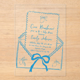 Ciao Bambino Handgezeichnete Lemon Babydusche Acryleinladungen