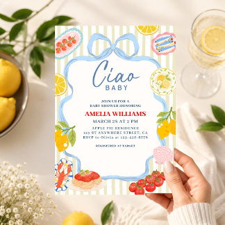 Ciao Bambino Italian Market Baby Shower-Einladung Einladung