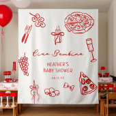 Ciao Bambino Italien Pizza Baby Shower Banner Wandteppich