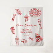 Ciao Bambino Italien Pizza Baby Shower Banner Wandteppich (Vorderseite)