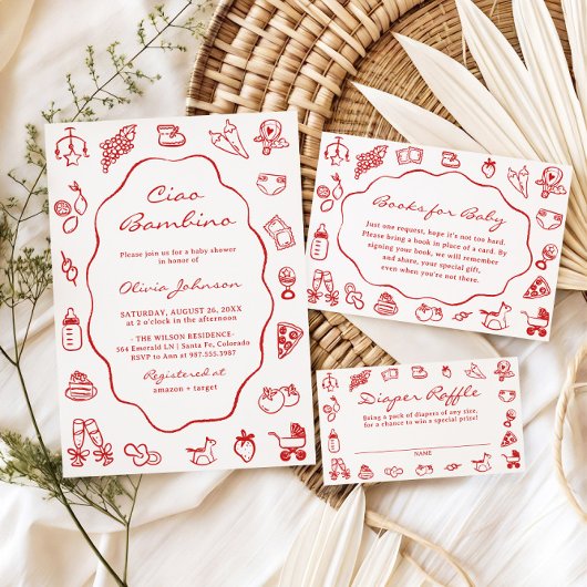 Ciao Bambino Italienische Babydusche Windelwanne R Begleitkarte