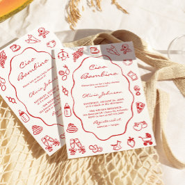 Ciao Bambino Italienische Illustrierte Babydusche Einladung