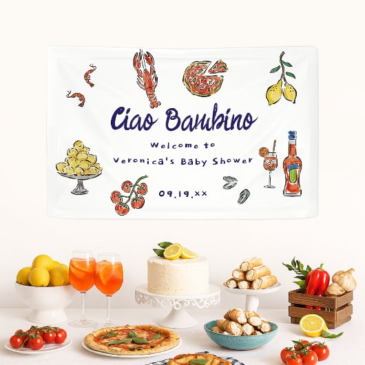 Ciao Bambino Italienische Mediterrane Babydusche Banner