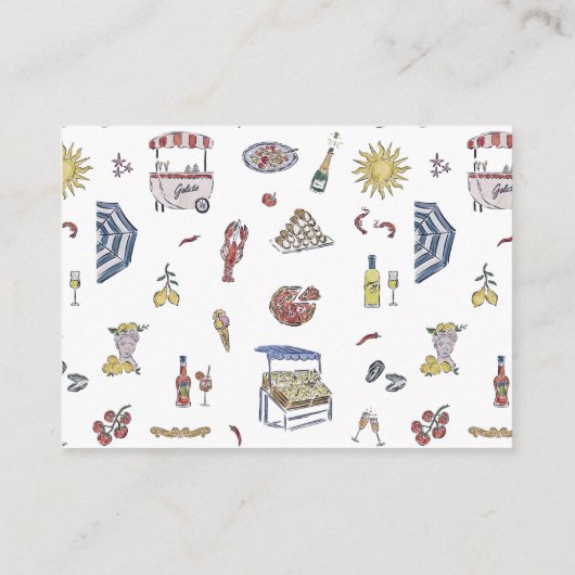 Ciao Bambino | Italienische Summer Baby Dusche Begleitkarte (Rückseite)