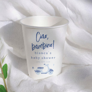 Ciao Bambino Italienischer Blau-Junge-Baby-Party Pappbecher