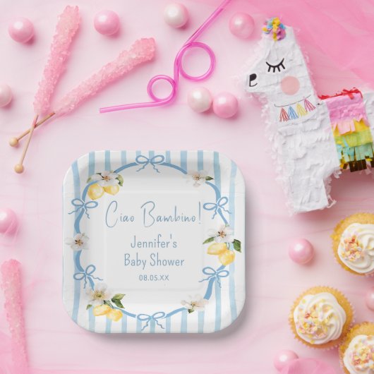 Ciao Bambino Lemon Italienische Summer Baby Dusche Pappteller (Party)