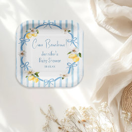 Ciao Bambino Lemon Italienische Summer Baby Dusche Pappteller