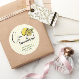Ciao Bambino Lemon Italienische Summer Baby Dusche Runder Aufkleber