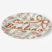 Ciao Bambino Olive Green Pappteller (Schrägansicht)