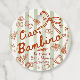 Ciao Bambino Oliven Grün/Rote Gefallen-Tags Geschenkanhänger