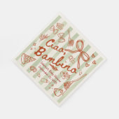 Ciao Bambino (Olivgrün) Papiertaschentuch Serviette (Ecke)
