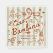 Ciao Bambino (Olivgrün) Papiertaschentuch Serviette (Vorderseite)