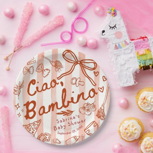 Ciao Bambino Red  Pappteller (Party)
