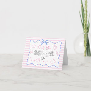 Ciao bambino rosa Mädchen Baby-Party  Dankeskarte
