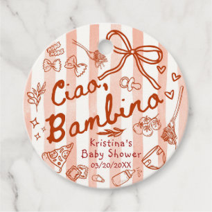 Ciao Bambino Rot/Rot Gefallen-Tags Geschenkanhänger