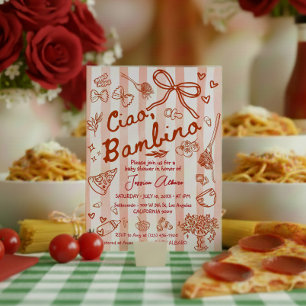 Ciao Bambino Rote Babyparty Einladung