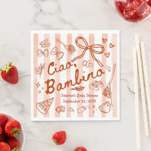 Ciao Bambino rote Papier-Serviette Serviette