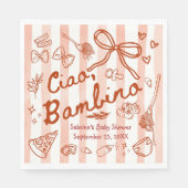 Ciao Bambino rote Papier-Serviette Serviette (Vorderseite)