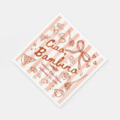 Ciao Bambino rote Papier-Serviette Serviette (Ecke)