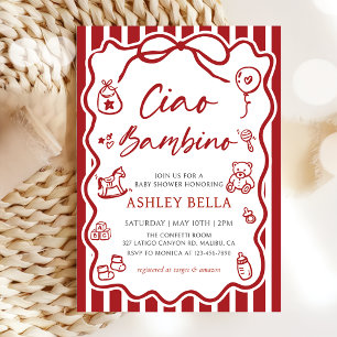 Ciao Bambino Whimsical Italienische Babydusche Einladung