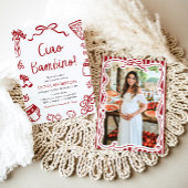 Ciao Bambino Whimsical Italienische Pizza Baby Dus Einladung