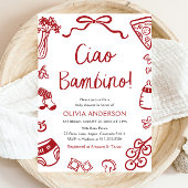Ciao Bambino Whimsical Italienische Pizza Baby Dus Einladung