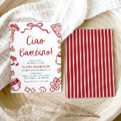 Ciao Bambino Whimsical Italienische Pizza Baby Dus Einladung