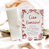 Ciao Bambino Whimsical Italienische Pizza Baby Dus Einladung