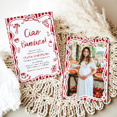 Ciao Bambino Whimsical Italienische Pizza Baby Dus Einladung