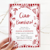 Ciao Bambino Whimsical Italienische Pizza Baby Dus Einladung