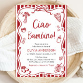 Ciao Bambino Whimsical Italienische Pizza Baby Dus Einladung