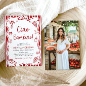 Ciao Bambino Whimsical Italienische Pizza Baby Dus Einladung