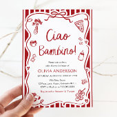 Ciao Bambino Whimsical Italienische Pizza Baby Dus Einladung