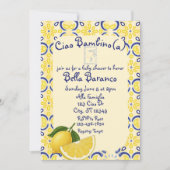 Ciao Bambio(a), Italian, Lemon, Baby Shower Einladung (Vorderseite)