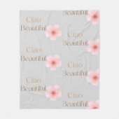 Ciao Beautiful Pink Hibiscus, Romantic Floral Gift Fleecedecke (Vorderseite)