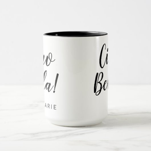 Ciao Bella Black Script Italienische Tasse (Zentrum)