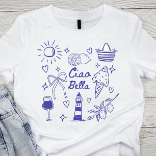 Ciao Bella Blaue Kokette Schleife Italienischer So T-Shirt