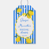 Ciao bella blauen Streifen Zitronen Brautparty Gef Geschenkanhänger (Vorderseite)