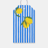 Ciao bella blauen Streifen Zitronen Brautparty Gef Geschenkanhänger (Rückseite)