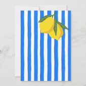 Ciao bella blue stripes lemons Brautparty Einladung (Rückseite)