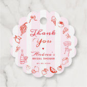 Ciao Bella Hand Drawn Brautparty Vielen Dank Geschenkanhänger (Rückseite)