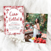 Ciao Bella Hand Drawn Italienisches Pizza Brautpar Einladung