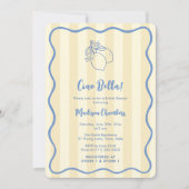 Ciao Bella Handgeschriebenes Gelbes blaues Brautpa Einladung (Vorderseite)