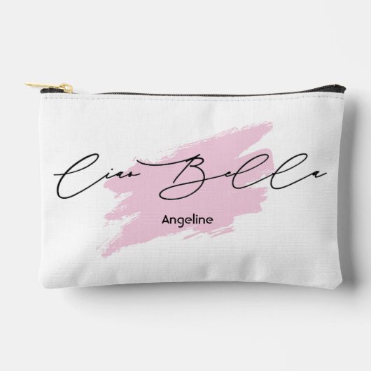 Ciao Bella Italian Brush Stroke Name Makeup Pouch Zubehörtasche (Vorderseite)