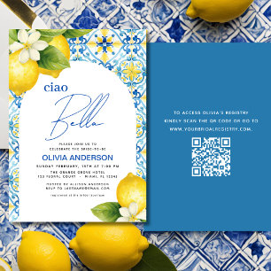 Ciao Bella Italian Lemon QR Code Brautparty Einladung