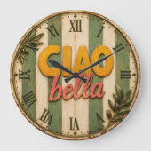 Ciao Bella Italian Rustic Kitchen Große Wanduhr (Vorderseite)
