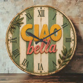 Ciao Bella Italian Rustic Kitchen Große Wanduhr