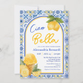 Ciao Bella Italian Tile Lemon Summer Brautparty Einladung (Vorderseite)