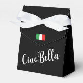 Ciao Bella Italienisch Elegantes Script Black Geschenkschachtel (Vorderseite)