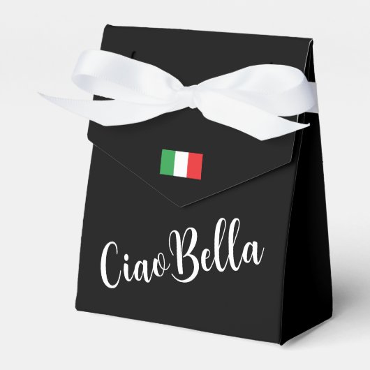 Ciao Bella Italienisch Elegantes Script Black Geschenkschachtel (Vorderseite)